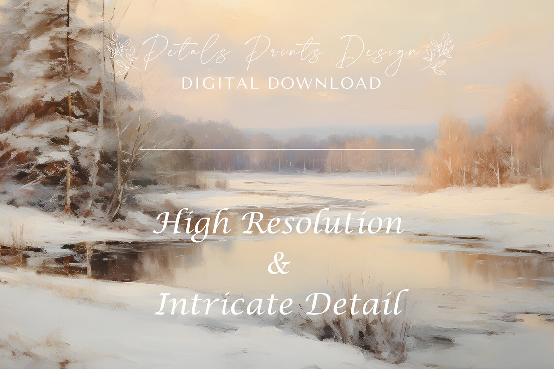 Rustic Winter Landscape Vintage Farmhouse Art Print - Image 4