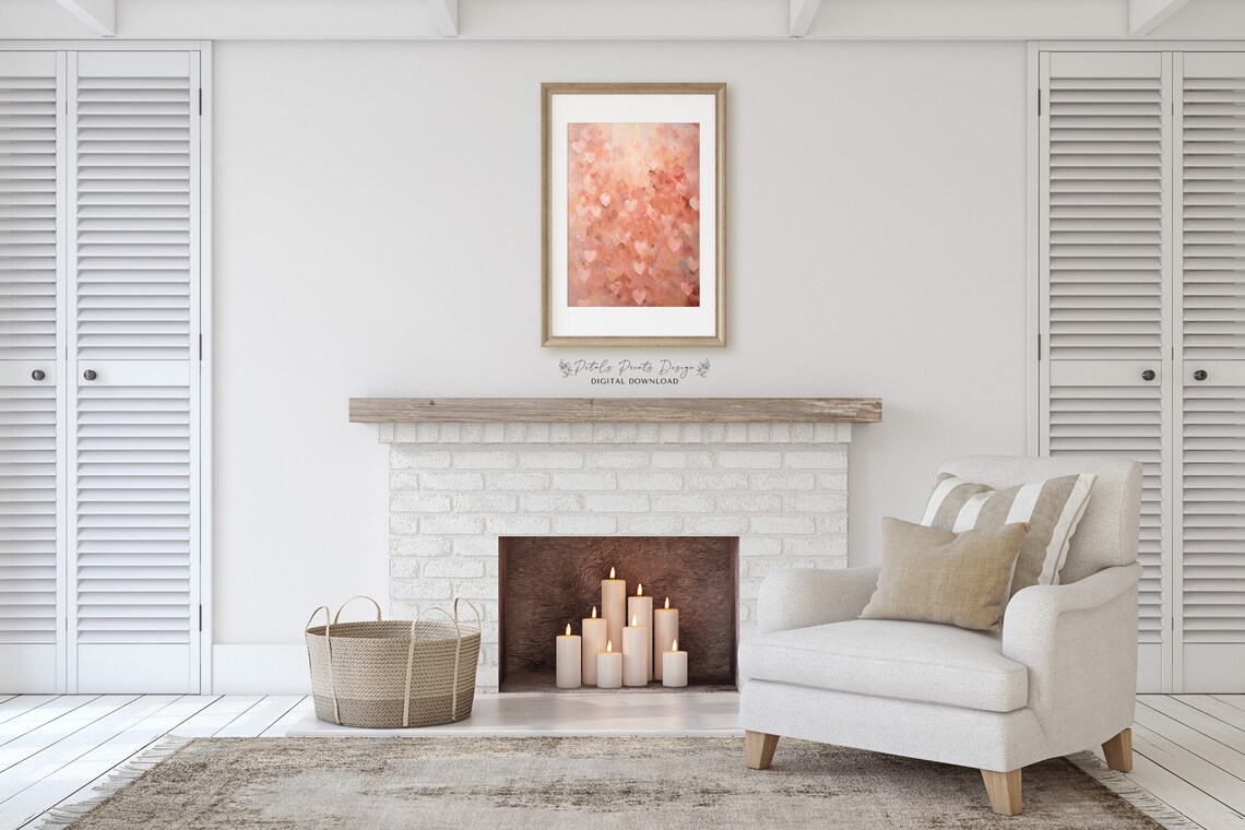 Valentines Day Red Pink Heart Watercolor Art Print - Image 2