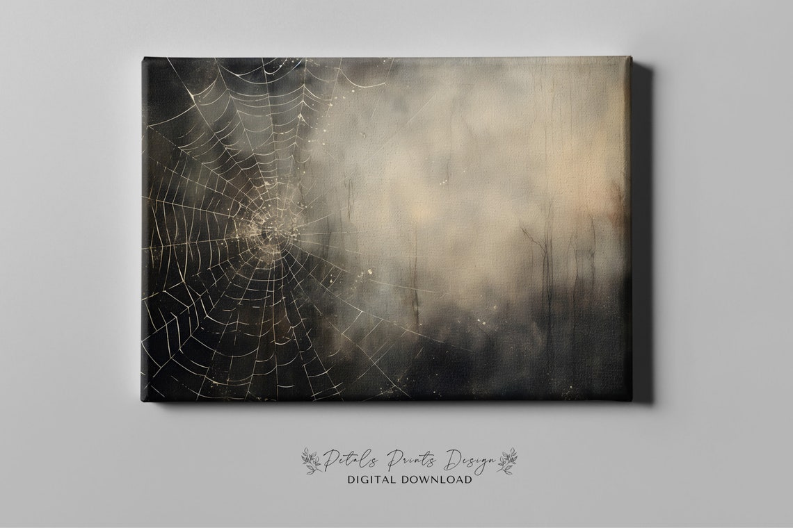 Spider Web Dark Smoky Background Gothic Vintage Halloween Poster - Image 3