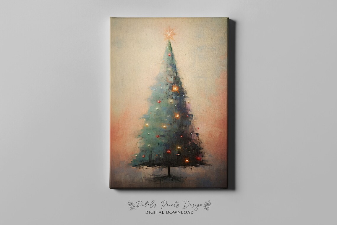 Christmas Trees Rustic Vintage Holiday Art Print - Image 4
