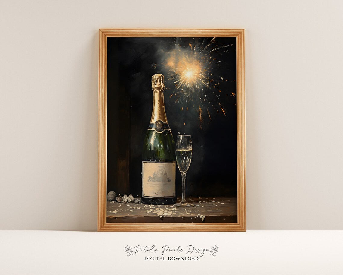 New Year 2024 Party Decor Wall Art Print