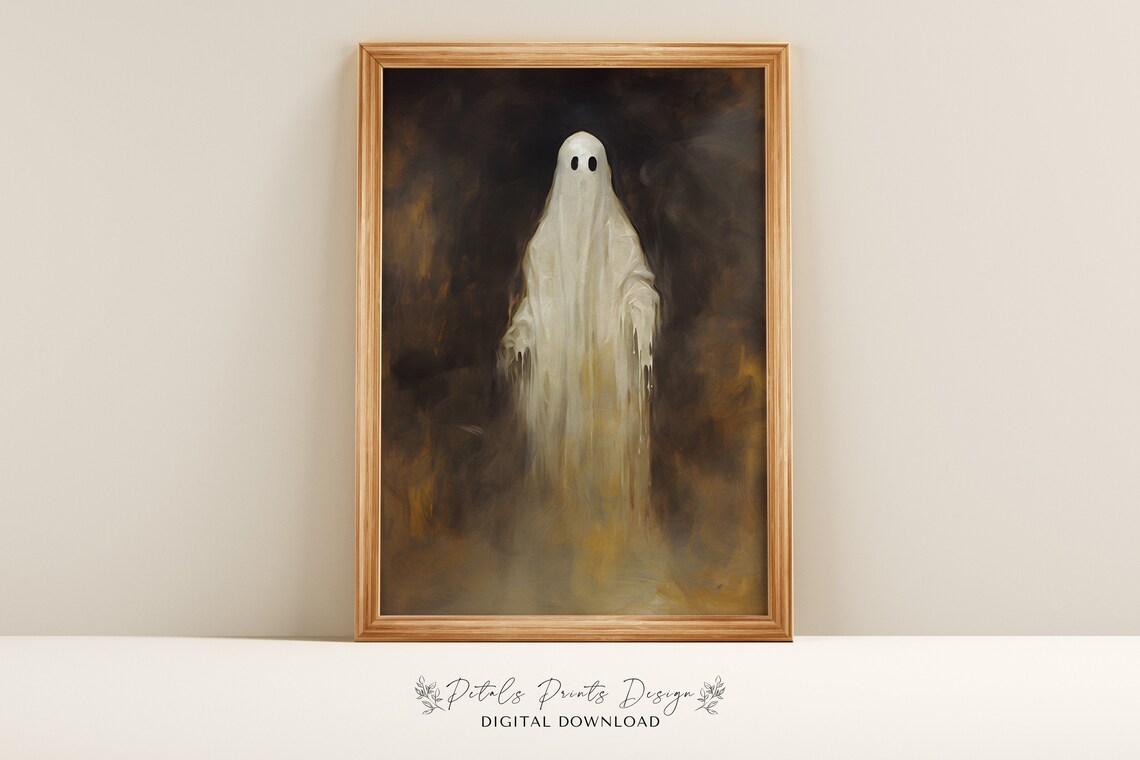 Vintage Painting Rustic Halloween Wall Art