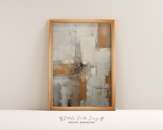 Modern Vintage Abstract Textured Wall Art Neutral Textured Art Prints Painting Artistic Art Print 2024