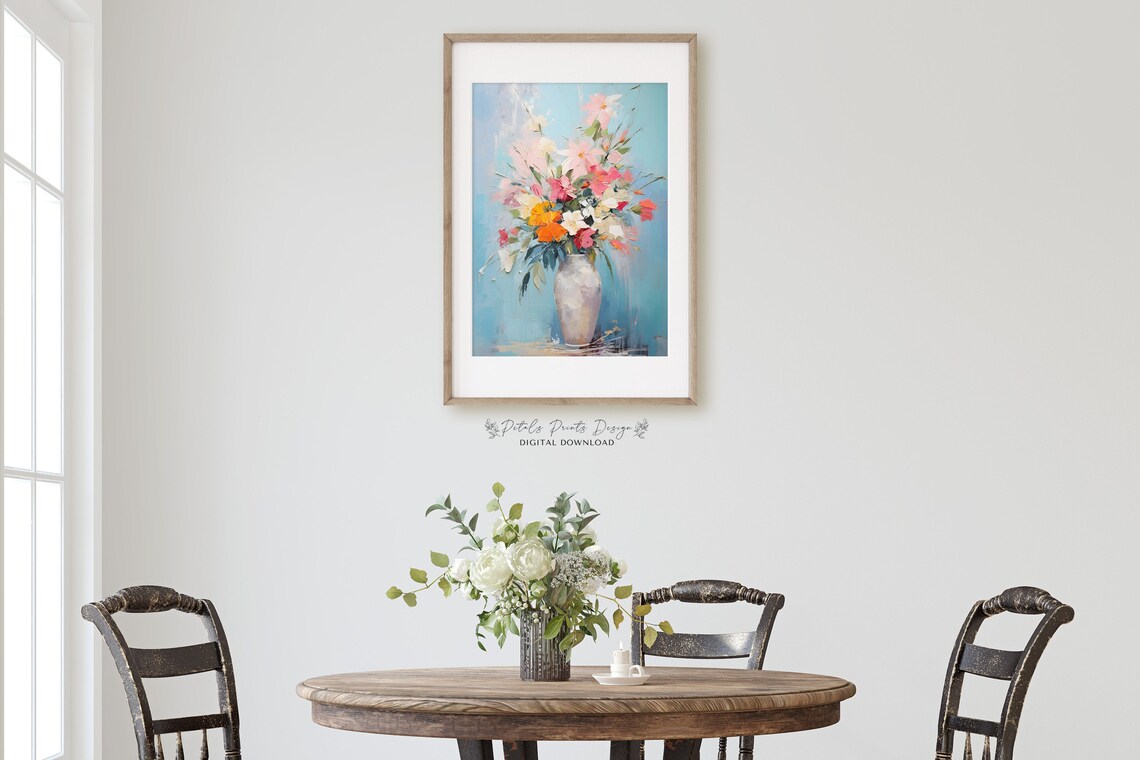 Flower Bouquet Art Vintage Oil Painting Cottagecore Wall Art Decor Farmhouse Print Garden Art Print 2024 - Image 2