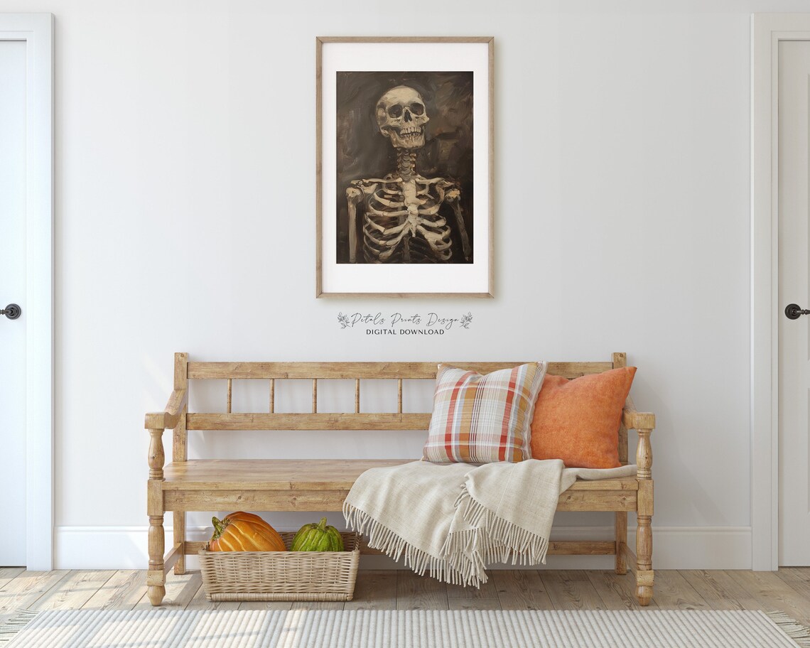 Halloween Skeleton Vintage Style Art Print - Image 3