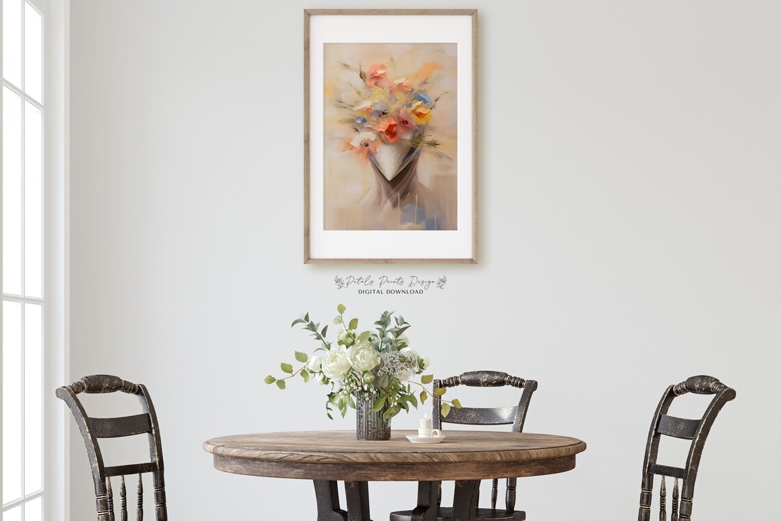 Flower Bouquet Art Vintage Oil Painting Cottagecore Wall Art Decor Farmhouse Print Garden Art Print 2024 - Image 2