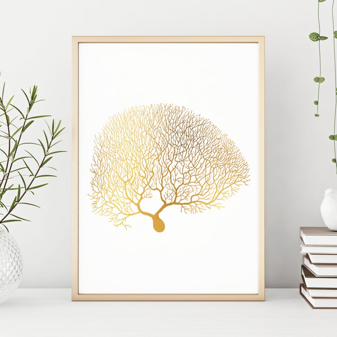 Neuron Gold Foil Neuroscience Brain Cell Medical Science Wall Art - Image 3