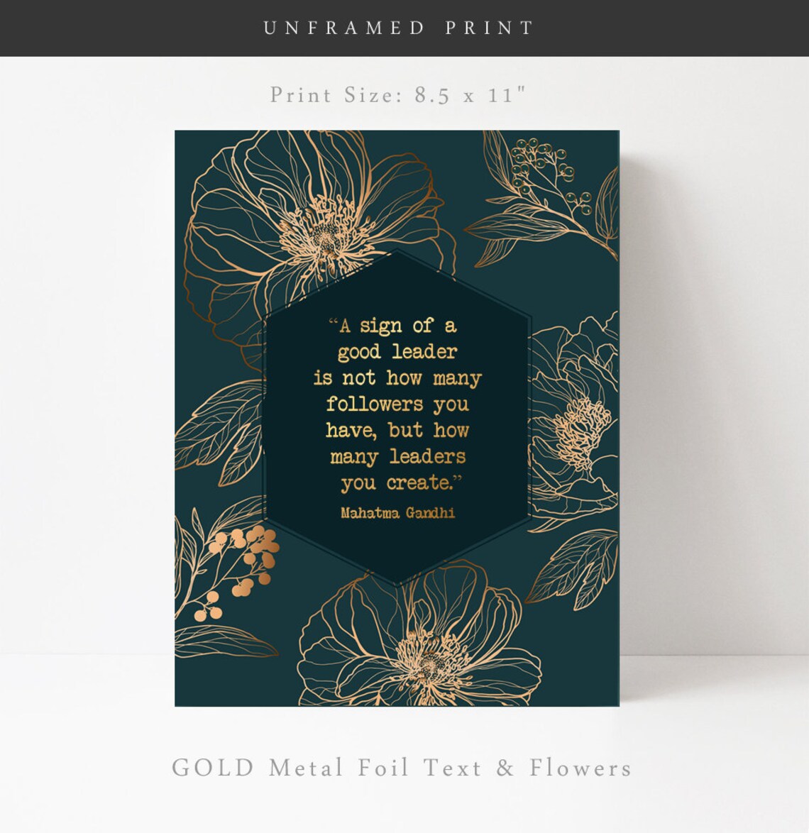 Mahatma Gandhi Leadership Quote Art Print, Gift - Image 3