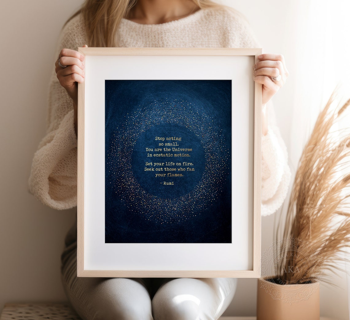 Rumi Quote Poster You Are The Universe Inspirational Quote Art Wall Decor Literary Quote Poetry Motivational Quote Wall Art Gold Foil - Image 5