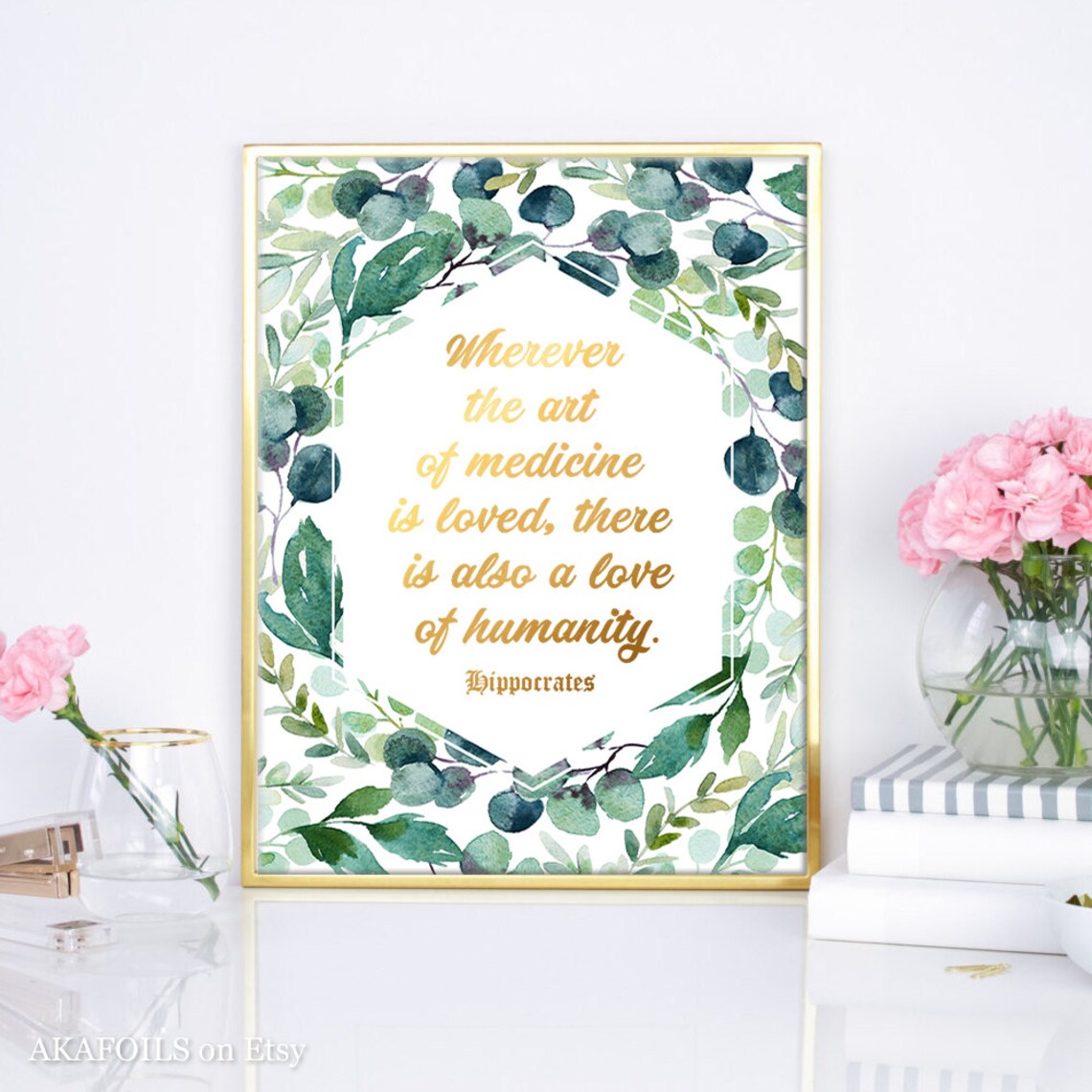 Gold Foil Doctor Gift, Medical Science Art Print - Image 4