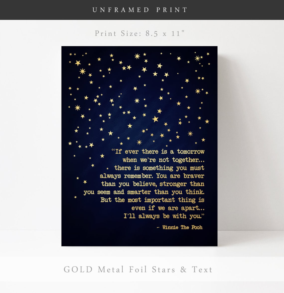 Winnie The Pooh Bravery Quote, Inspirational Art Print - Image 3