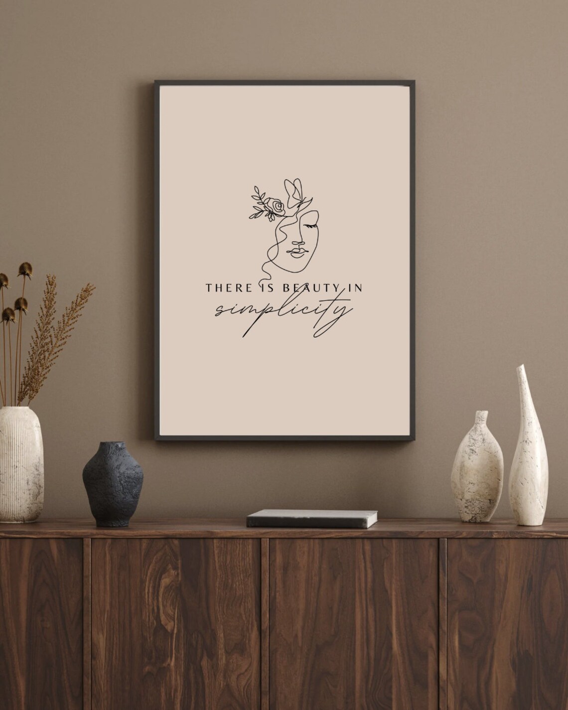 There Is Beauty In Simplicity Floral Line Art
