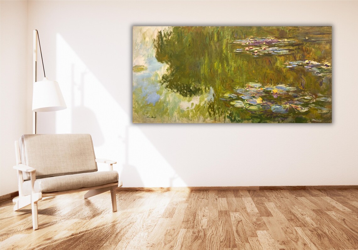 Claude Monet The Water Lily Pond Weeping Willow Garden Reflection Poster - Image 2