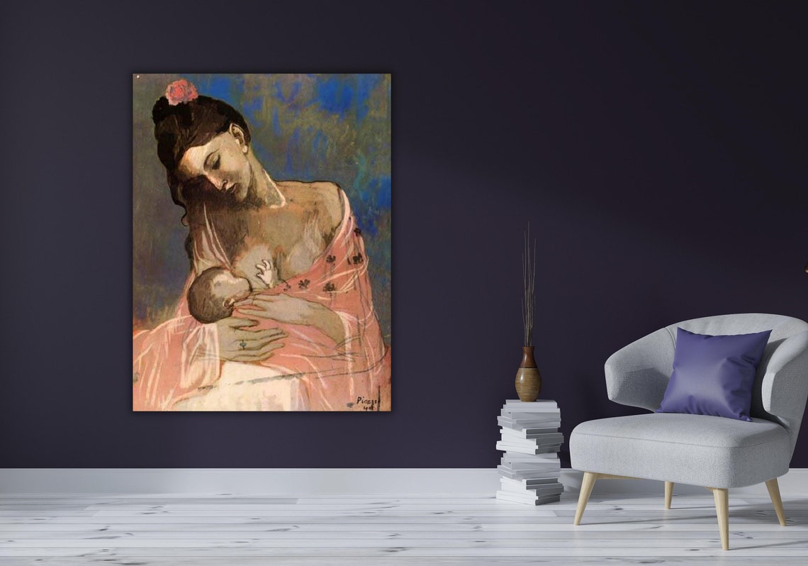 Mother And Child Poster Print Wall Art By Pablo Picasso Picasso Artworks Pablo Picasso Mother And Child Painting Modern Wall Decors - Image 3