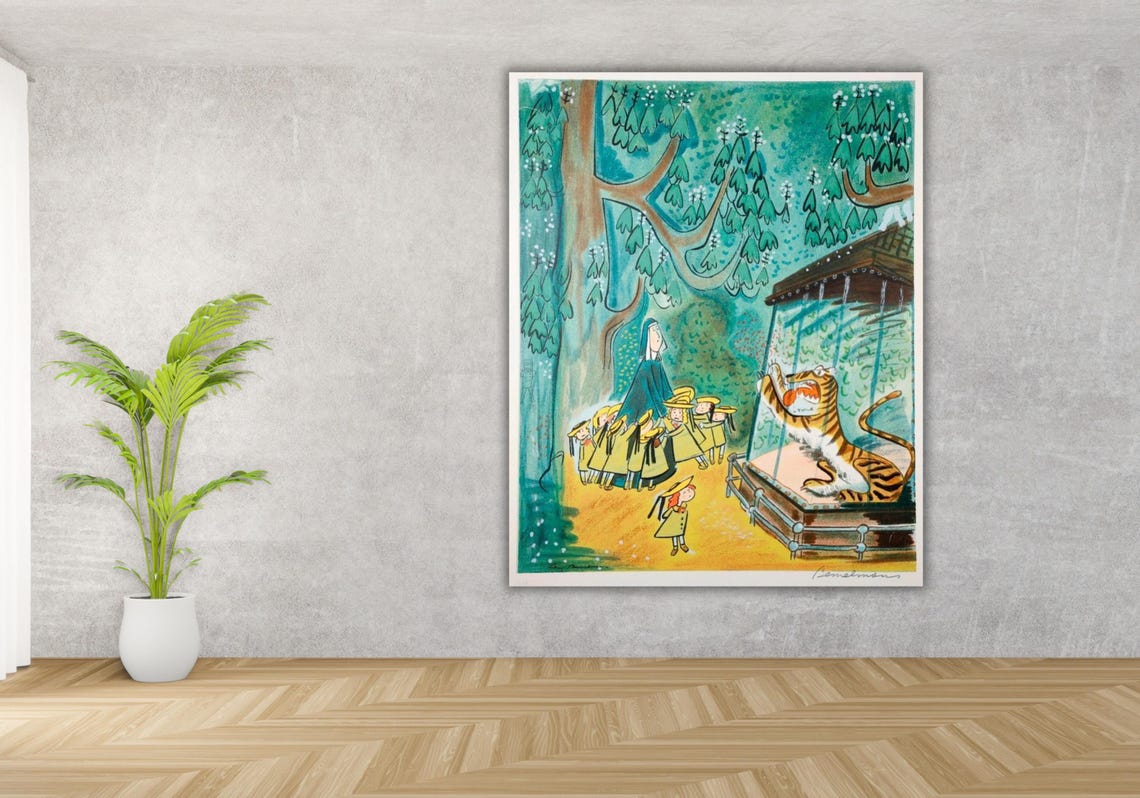 Ludwig Bemelmans Madeline At The Zoo Tiger Children Book Art Poster - Image 2