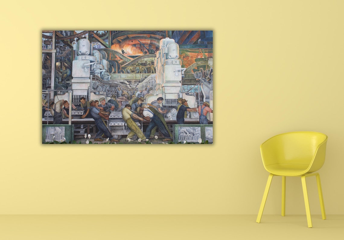 Diego Rivera Detroit Industry Mural 1932 Factory Workers Poster - Image 2