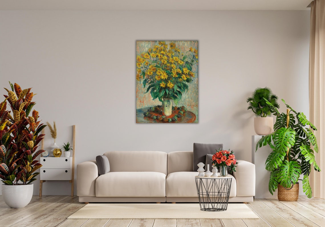 Claude Monet Jerusalem Artichoke Flowers 1880 Still Life Poster - Image 3