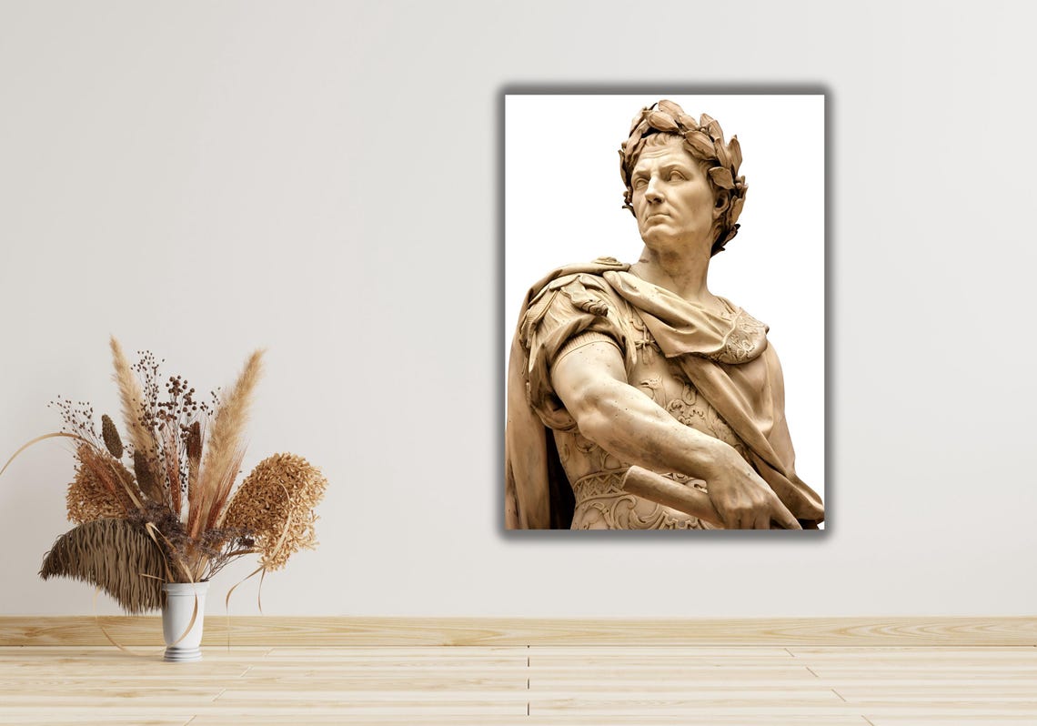 Julius Caesar Marble Statue Roman Emperor Bust Sculpture Poster - Image 2