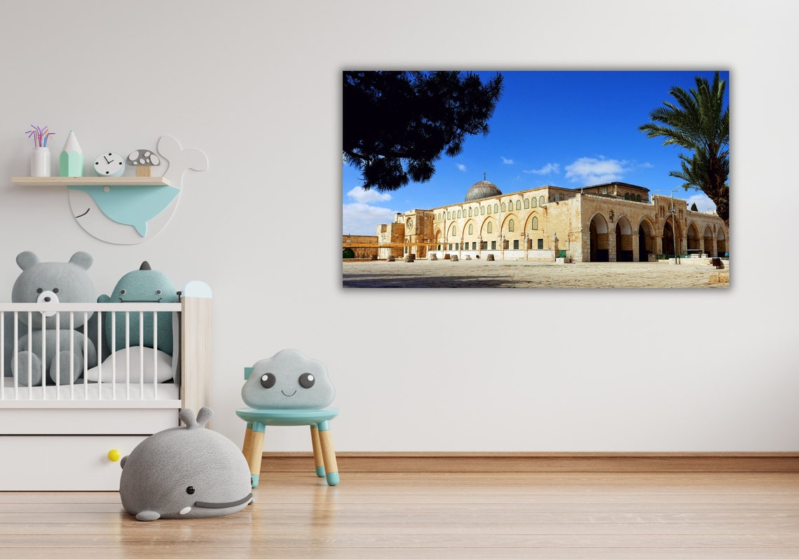 Al Aqsa Mosque Jerusalem Grey Dome Courtyard Historic Photo Poster - Image 2