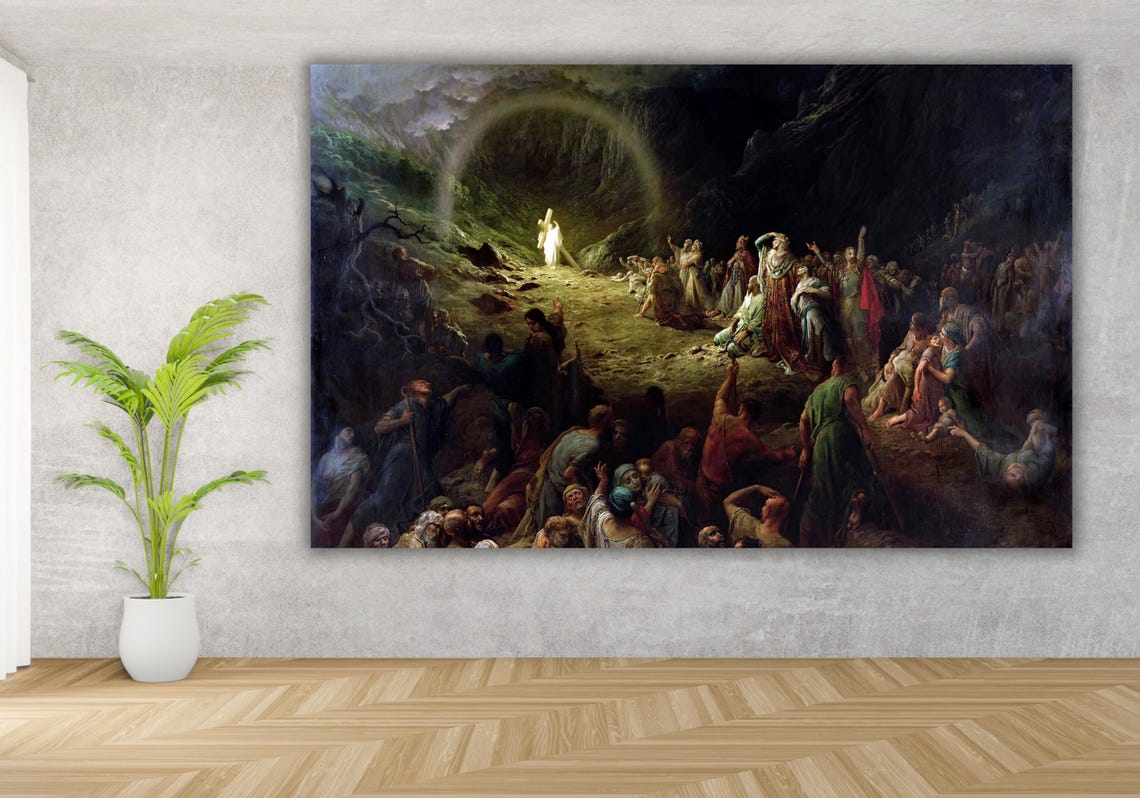 Gustave Dore The Valley of Tears Christ Carrying Cross Biblical Poster - Image 2