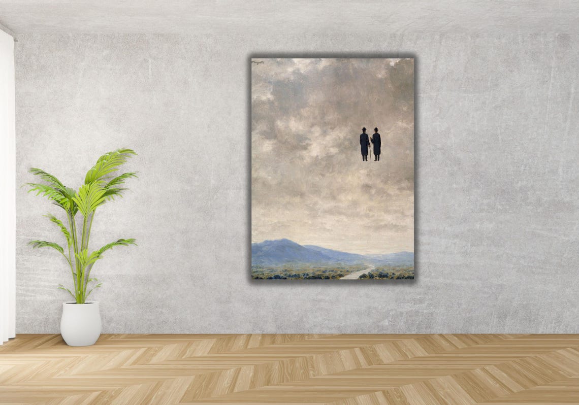 Rene Magritte Two Bowler Hat Men Floating Surreal Sky Art Poster - Image 3