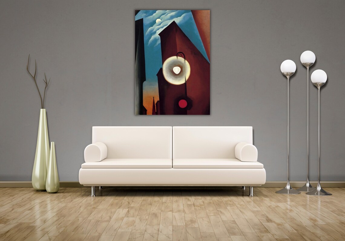 Georgia O'Keeffe New York Street With Moon Vintage City Night Poster - Image 2