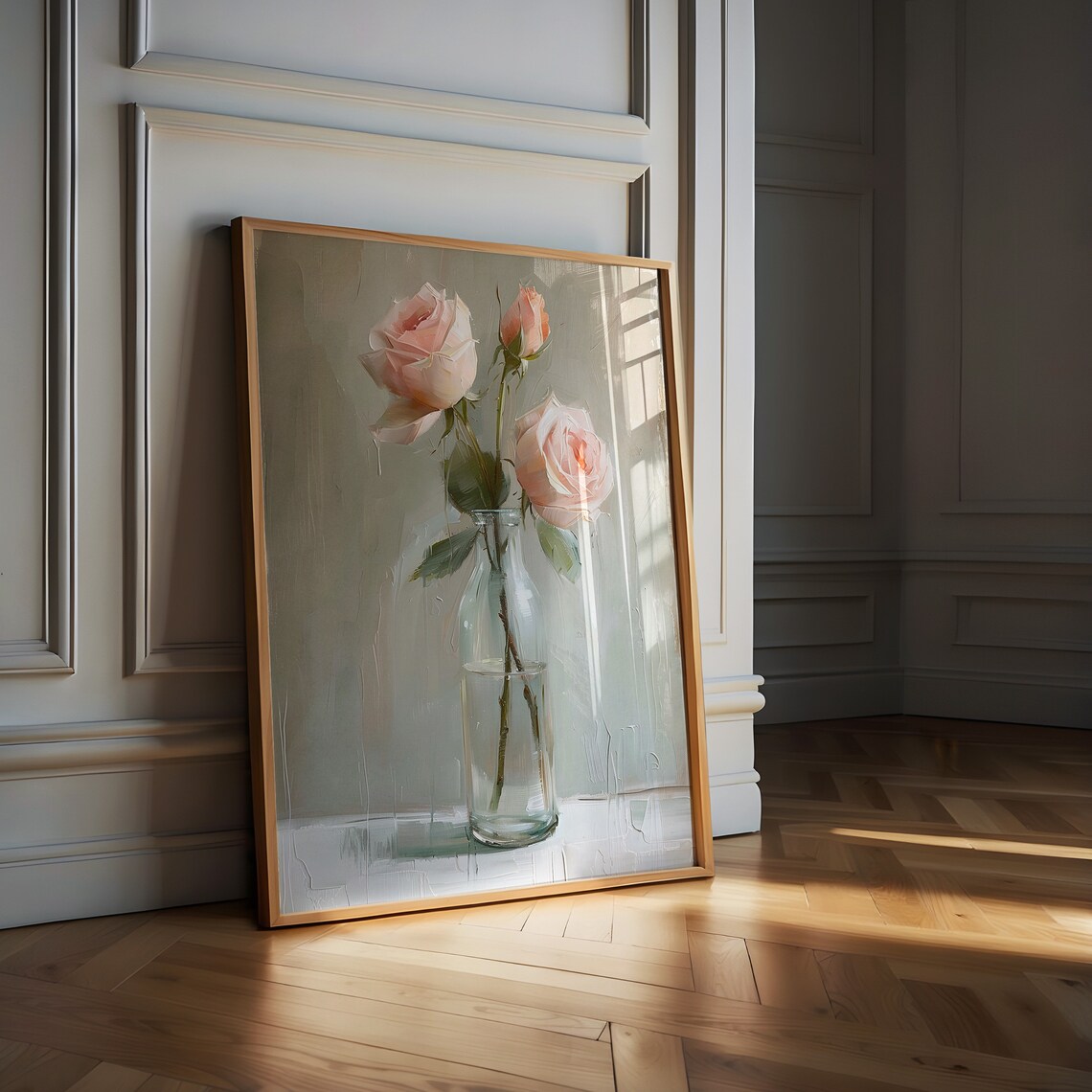 Moody Roses Painting Muted Spring Print Floral Wall Art Coquette Decor Flower Art - Image 6