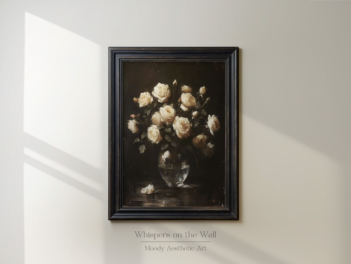 Dark Coquette Moody Roses Floral Wall Art Print - Image 3