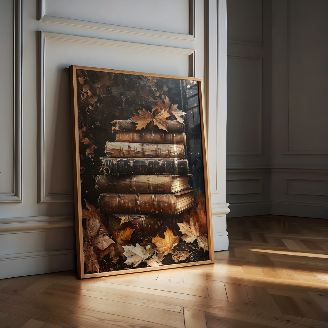 Dark Academia Book Still Life Oil Painting Art Print - Image 3
