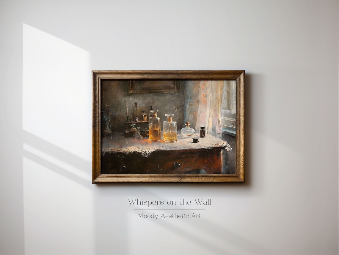 Vintage Perfume Bottles Painting Still Life Art Print - Image 6