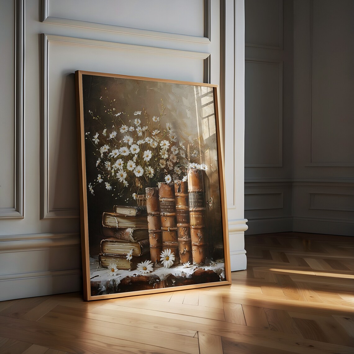Daisy Leather Bound Books Art Print, Dark Academia Decor - Image 6