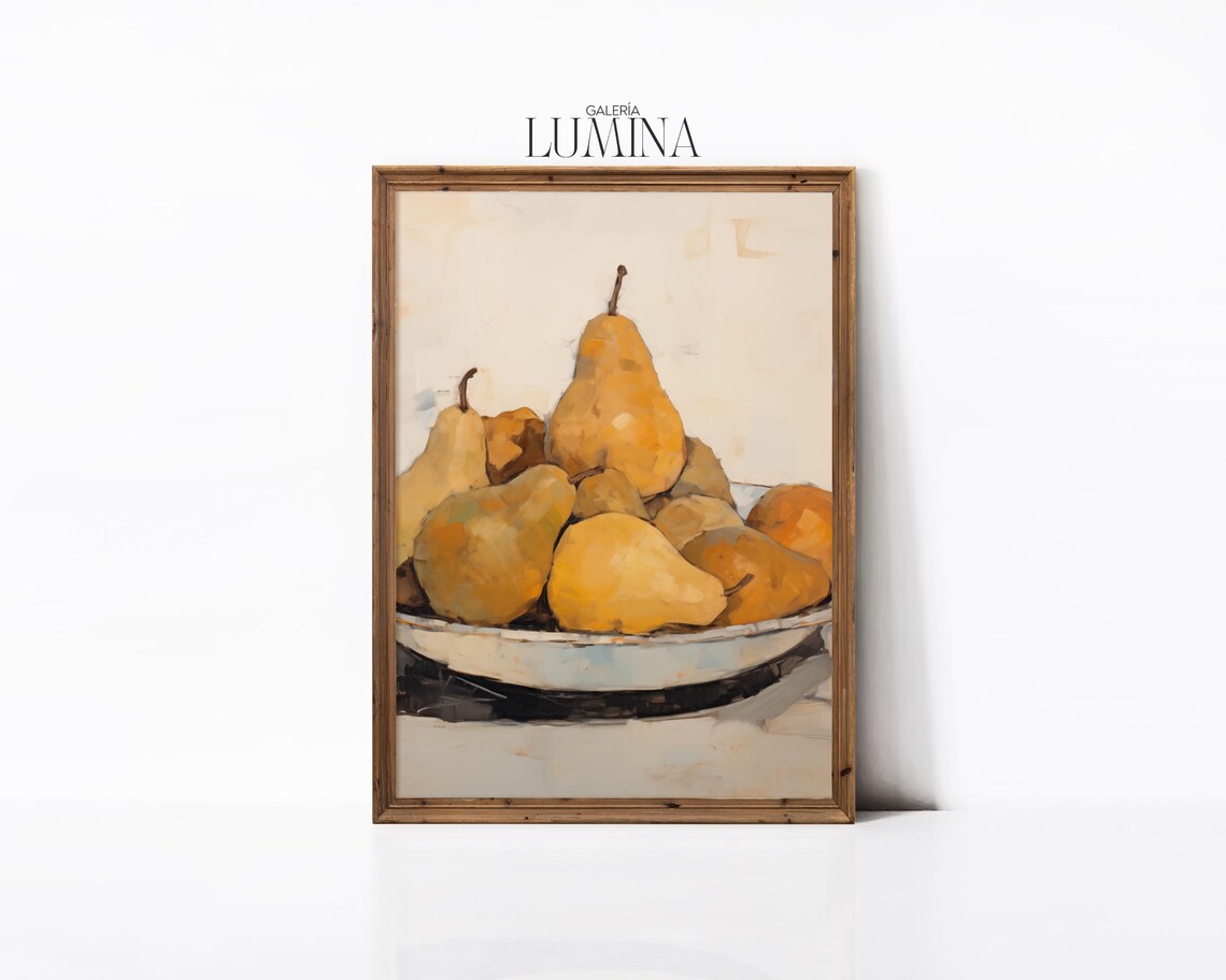 Pears Still Life Painting Fruit Still Life Painting Kitchen Shelf Expressionism Still Life Painting Art Frame Tv Art 585 - Image 3