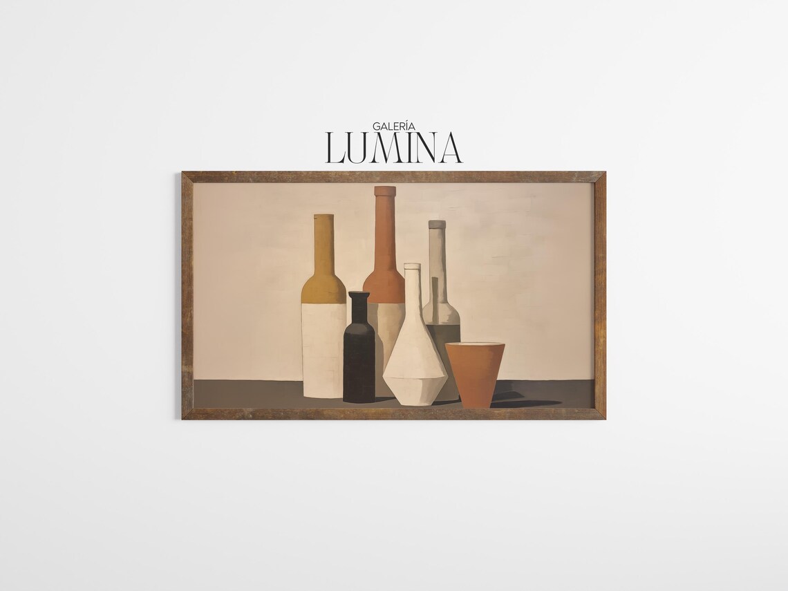 Minimalist Bottles Still Life Neutral Tones Contemporary Art Poster - Image 3