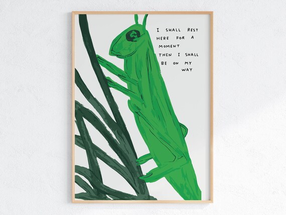 David Shrigley On My Way Quirky Wall Art Pop Art Decor Funny Poster Contemporary Home Gallery Humorous Decor