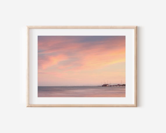 Adriatic Sea Sunset Print Minimalist Coastal Italy Photography