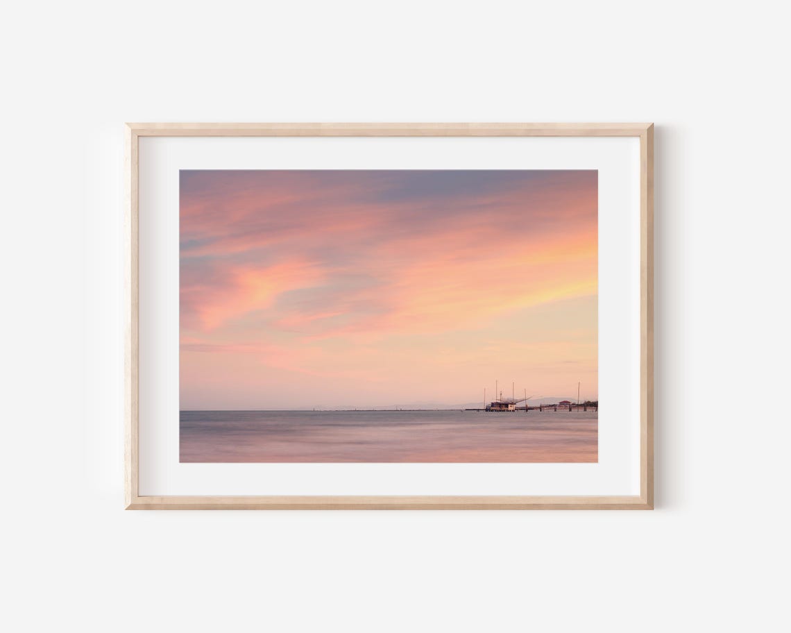 Adriatic Sea Sunset Print Minimalist Coastal Italy Photography