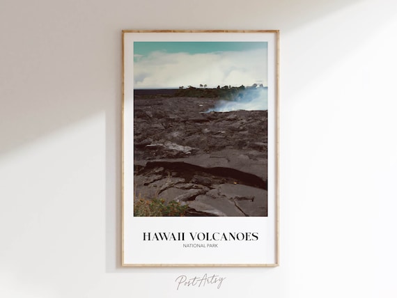 Hawaii Volcanoes National Park Poster Lava Field Photography Art