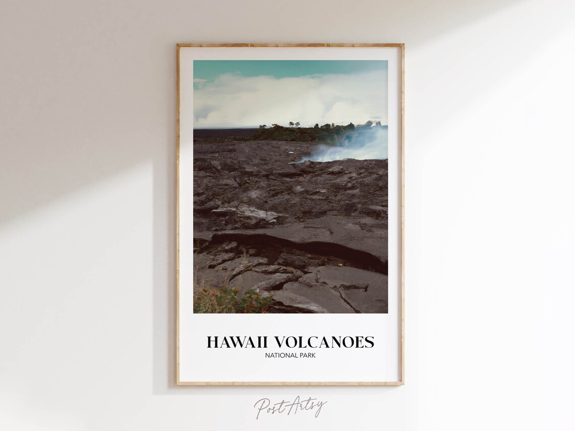 Hawaii Volcanoes National Park Poster Lava Field Photography Art
