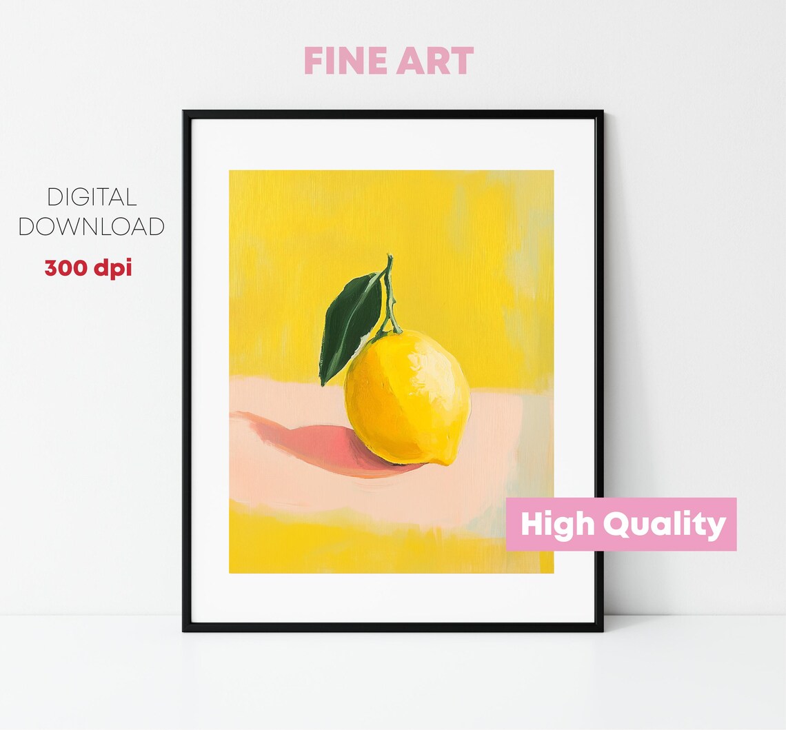 Lemon Art, Kitchen Wall Art Print - Image 2