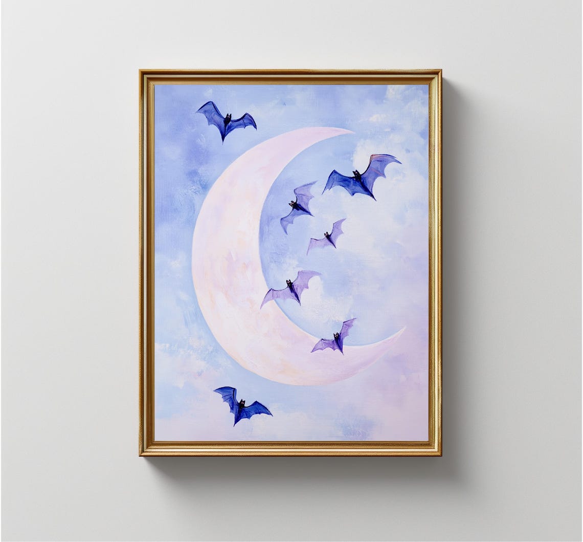 Bats Halloween Wall Decor Art Print - Image 3