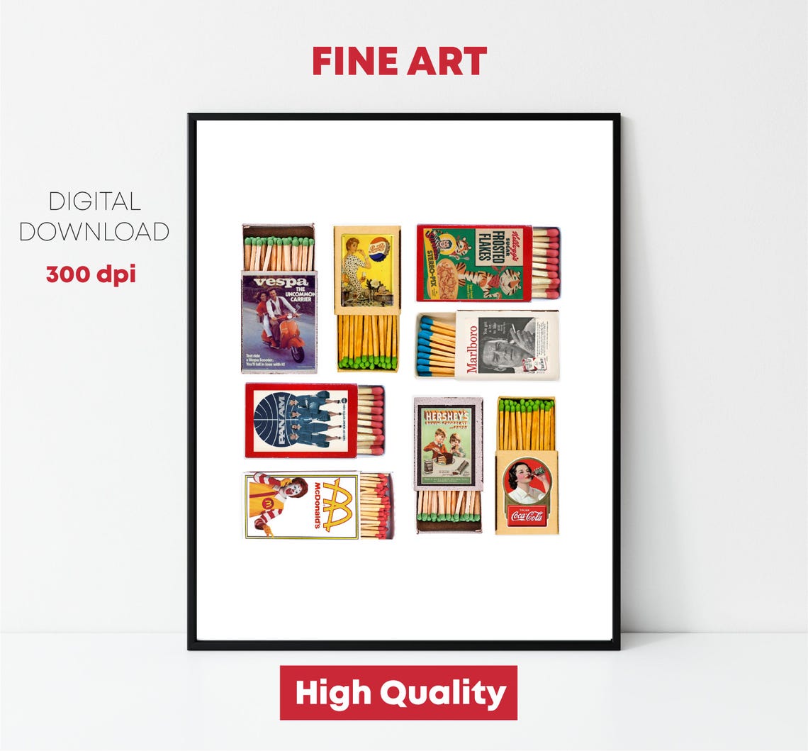 Vintage Ad Art Retro Aesthetic Poster Western Art Matchbox Decoration Vintage Retro Vertical Printing - Image 3