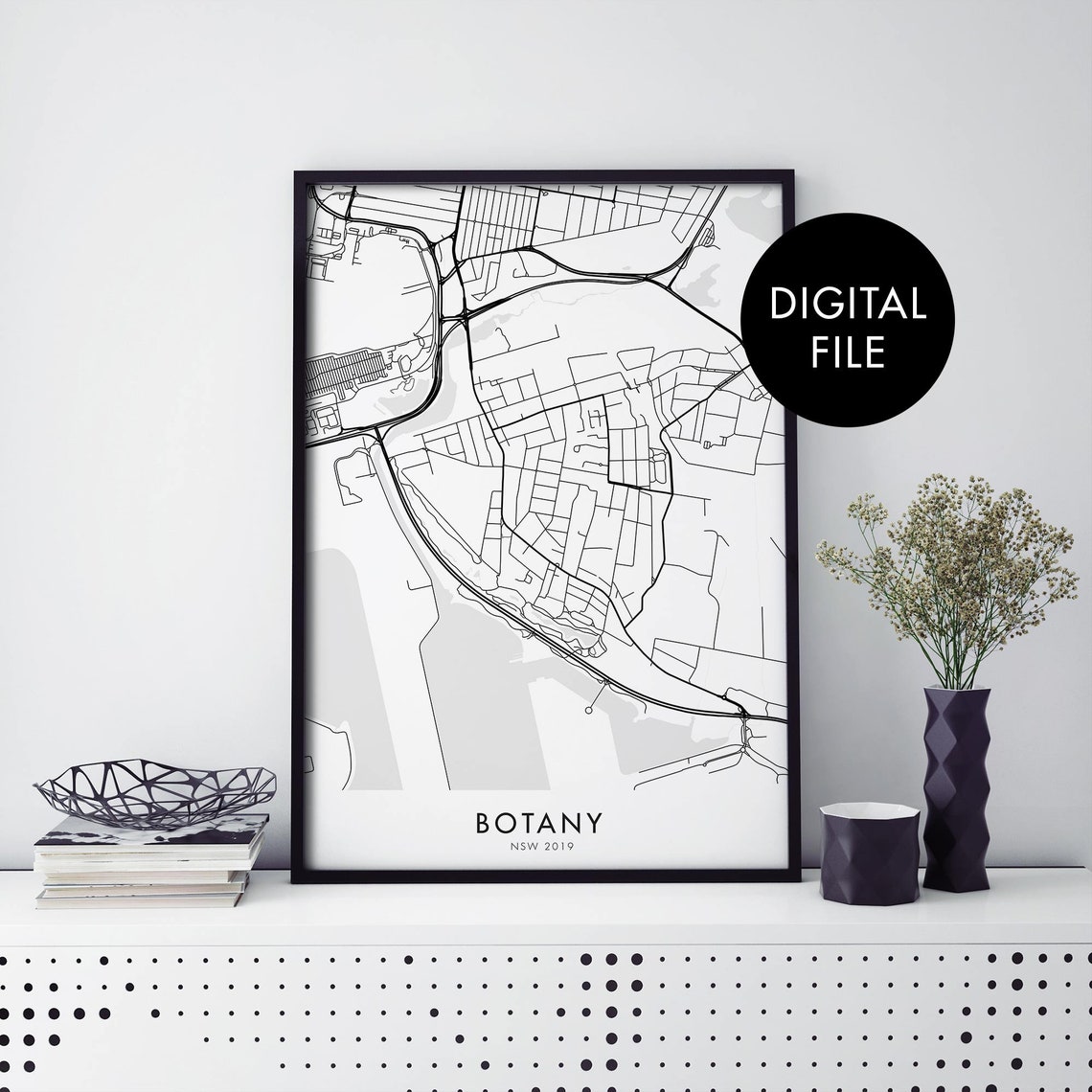 Botany New South Wales Sydney City Street Map Minimalist Poster