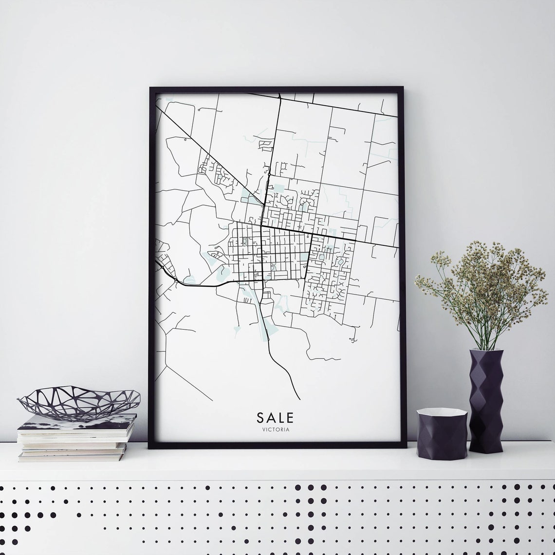 Sale Victoria Minimalist Black White Street Map Hometown Poster