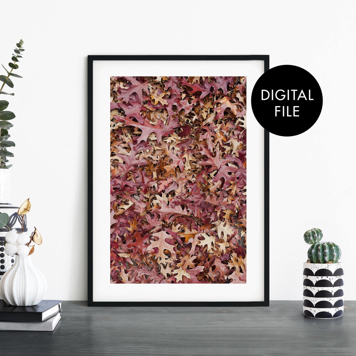 Autumn Oak Leaves Fall Foliage Digital File Instant Download Print