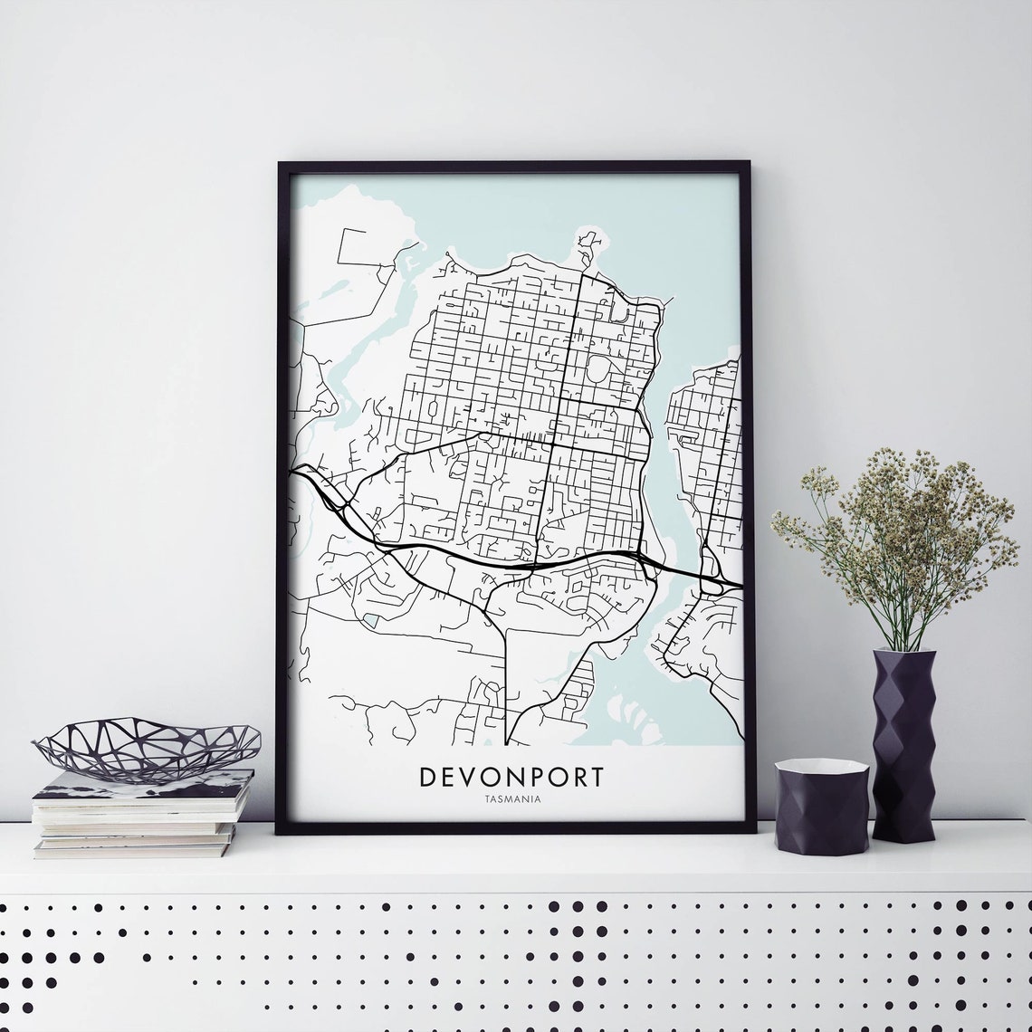 Devonport Tasmania City Street Map Minimalist Travel Wall Poster