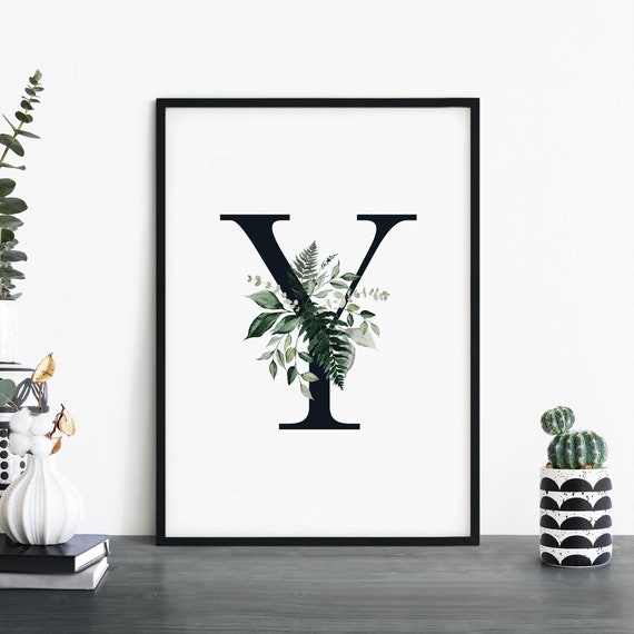 Letter Y Alphabet Abstract Print Wall Art 4x6 5x7 A4 A3 A2 A1