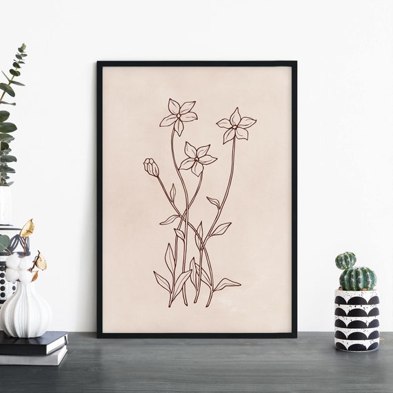 Royal Bluebell Australian Native Floral Illustrative Print Wall Art A4 A3 A2 A1