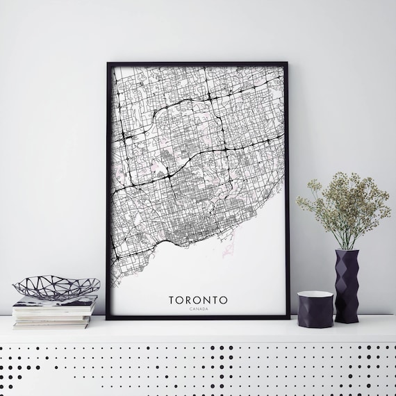 Toronto Canada Minimalist Street Map Line Art Poster Digital