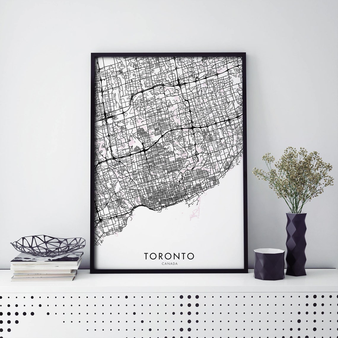 Toronto Canada Minimalist Street Map Line Art Poster Digital