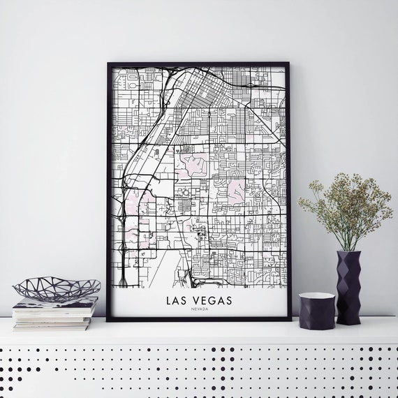 Las Vegas Nevada City Map Art Print